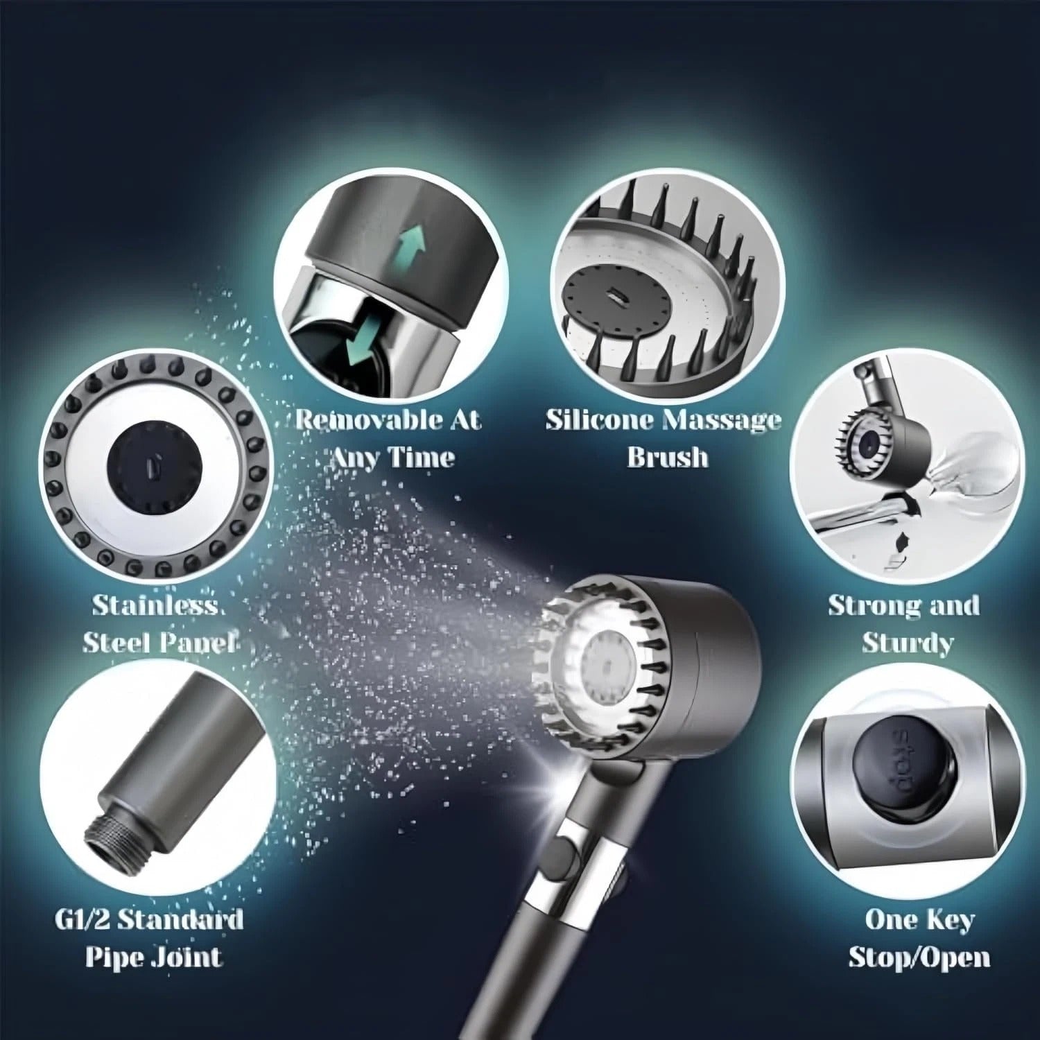 3 Modes Shower Head – High Pressure & Water Saving