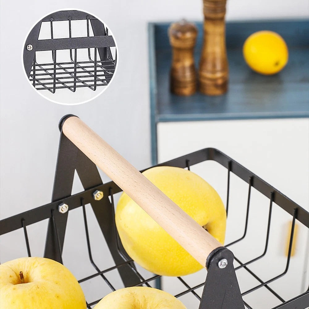2-Tier Iron Fruit & Vegetable Storage Basket