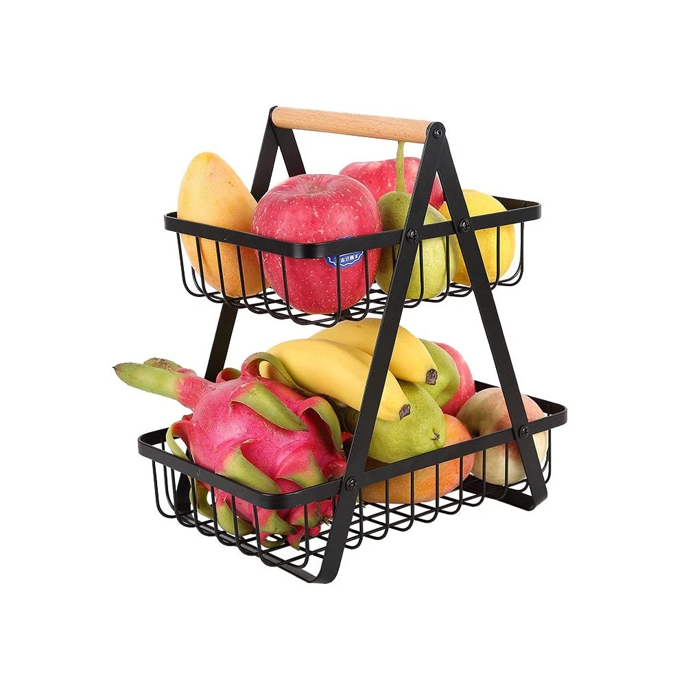 2-Tier Iron Fruit & Vegetable Storage Basket