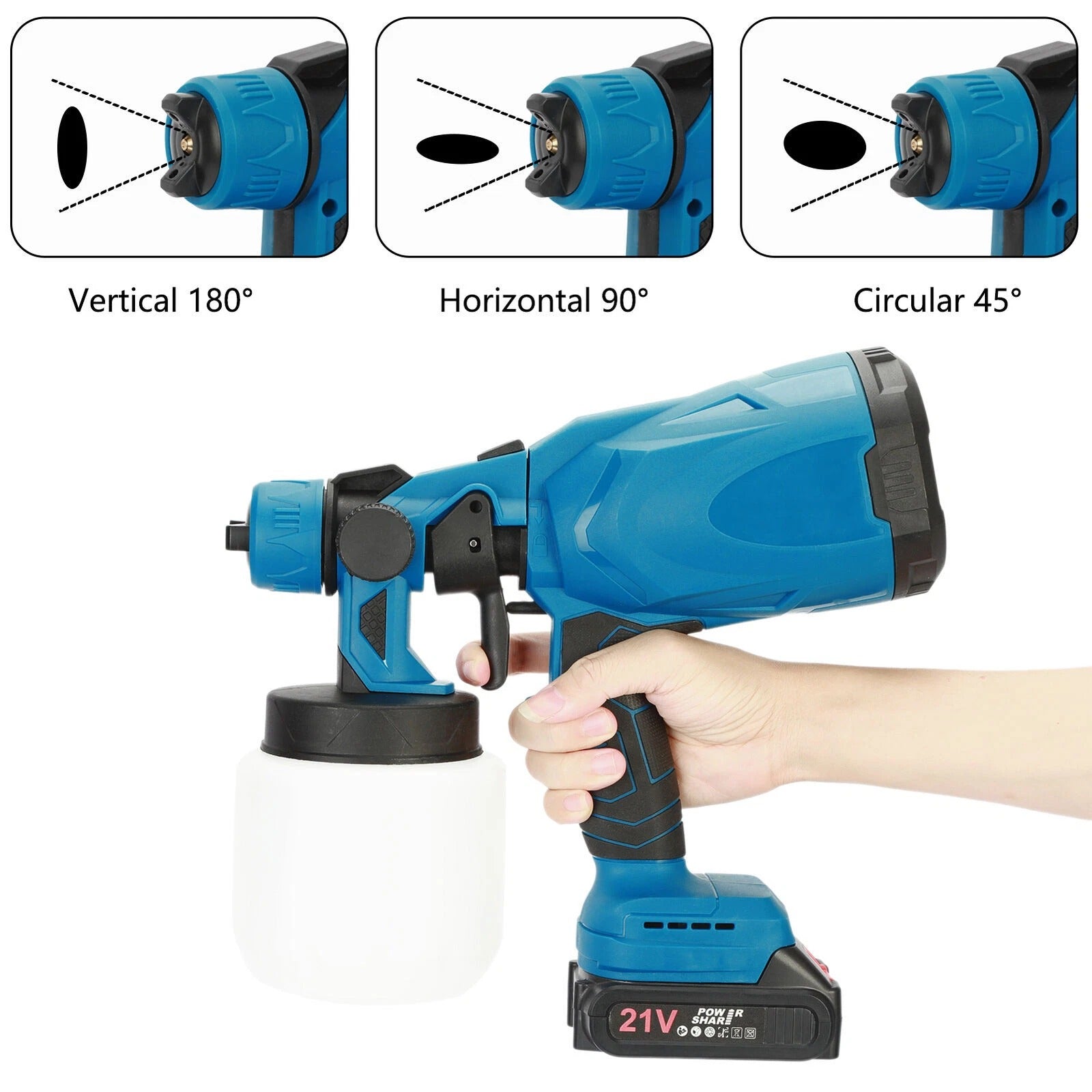 High Pressure Cordless Paint Sprayer Electric Airless HVLP Spray Gun