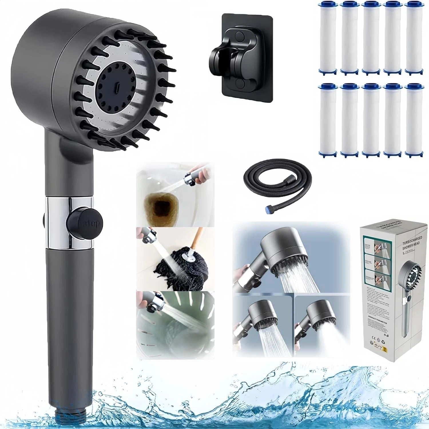 3 Modes Shower Head – High Pressure & Water Saving