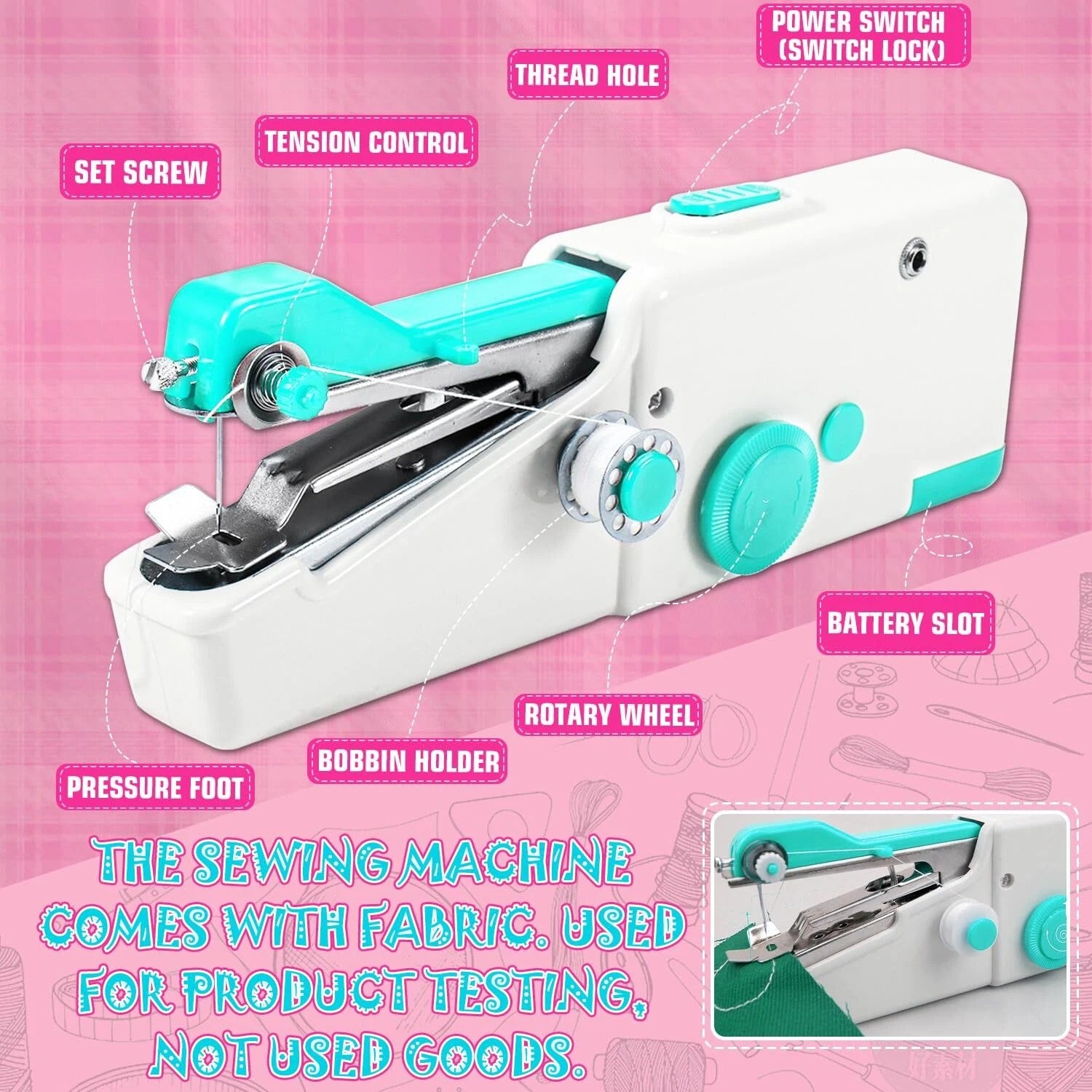 Mini Portable Handheld Stitch Machine – Quick Fabric Repair Sewing Tool